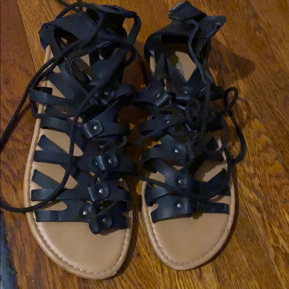 Black gladiator shoes